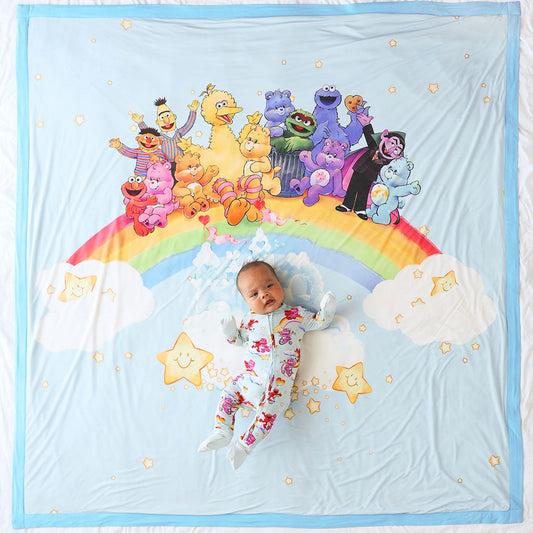 Care Bears™ x Sesame Friends & Rainbow Friends Luxe Patoo® Blanket
