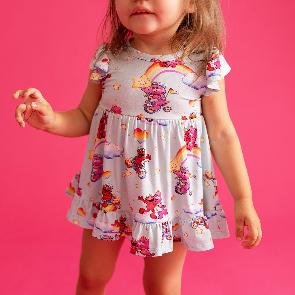 Care Bears™ Cheer Bear & Elmo Ruffled Twirl Bodysuit Dress
