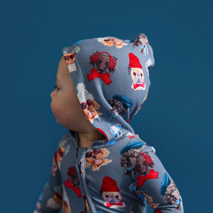 Quinlyn French Terry Zippered Hooded Romper