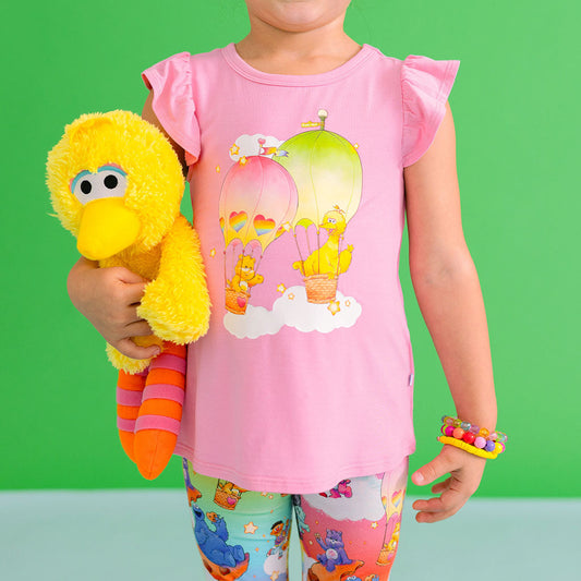 Care Bears™ Funshine Bear & Big Bird Ruffled Graphic Tee