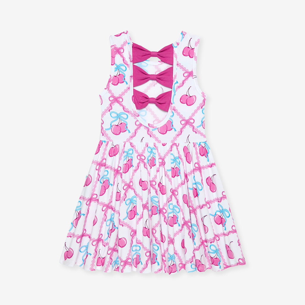 Amarena Bow Back Twirl Dress