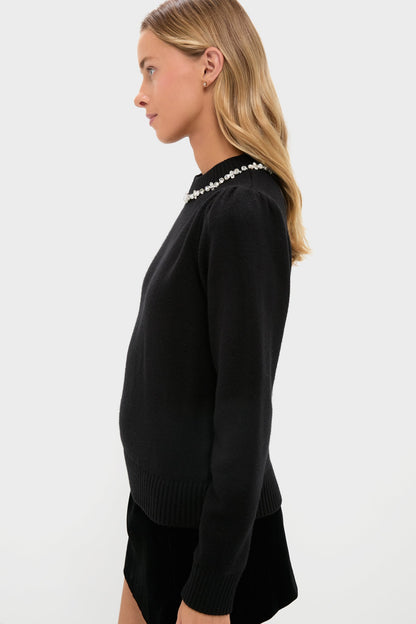 Black Bejeweled Lucy Sweater