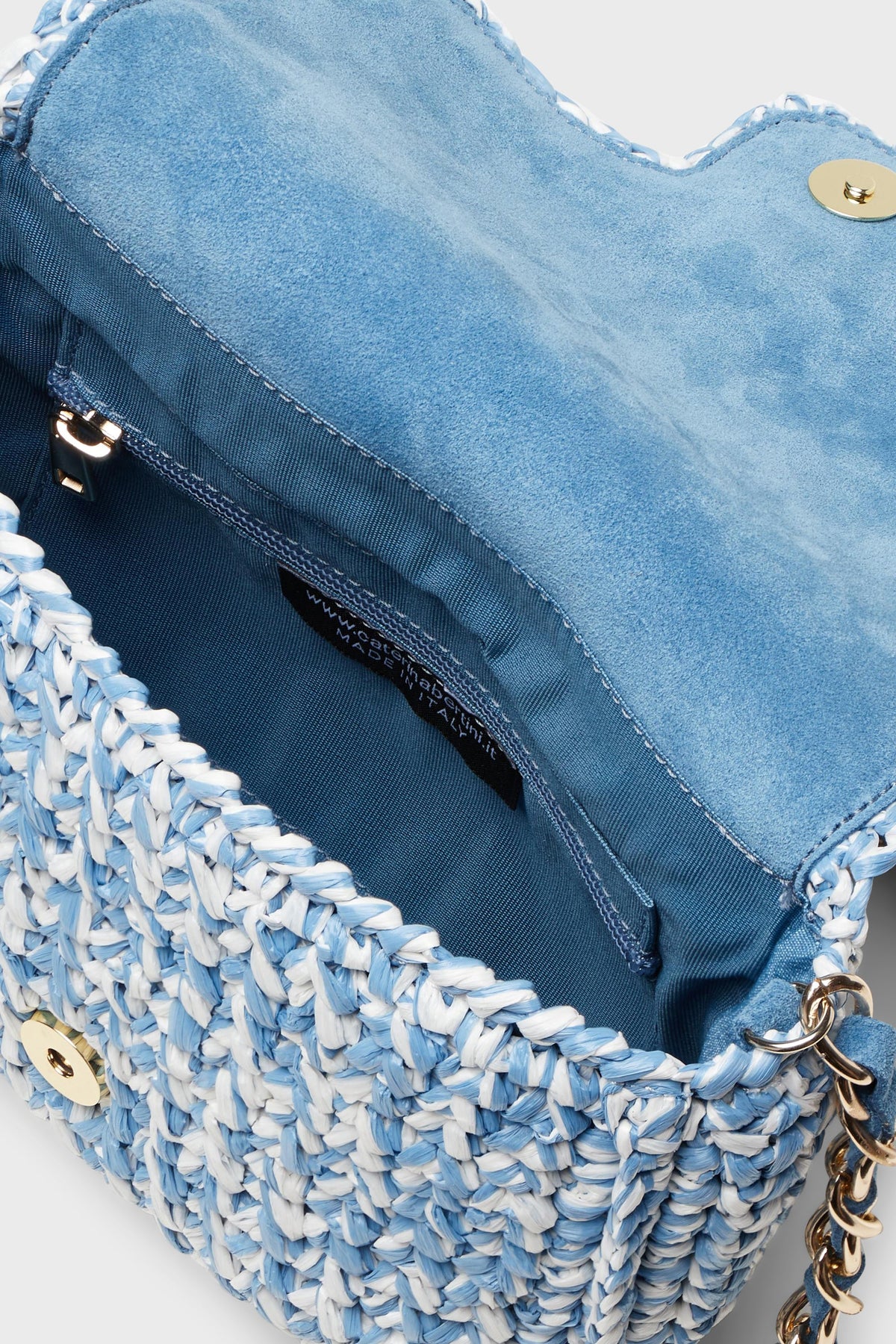 Blue Woven Shoulder Bag