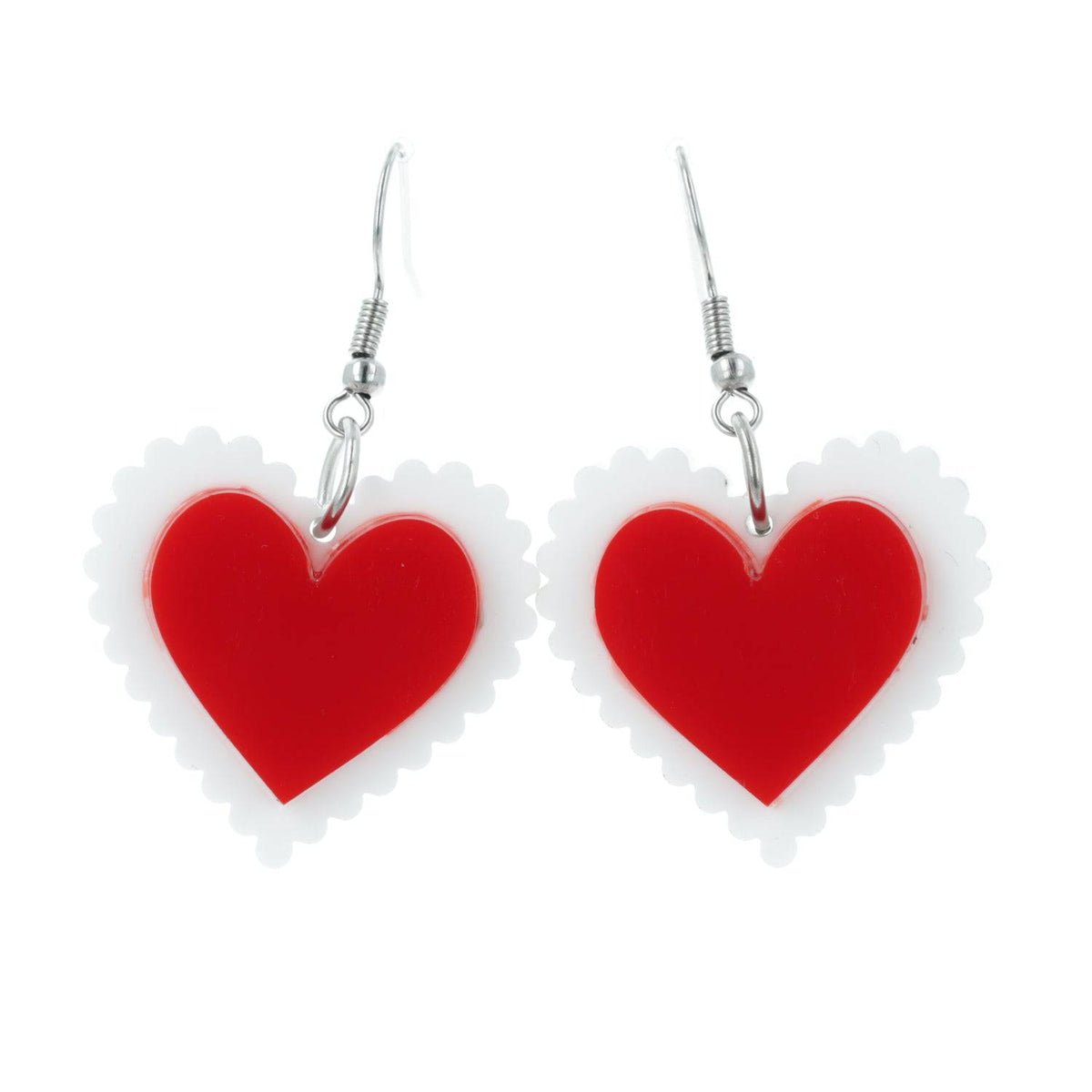Uncle Fester Heart Apron Earrings