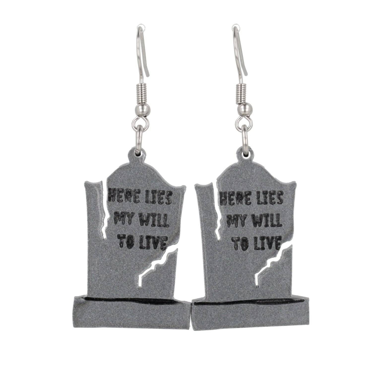 Will To Live Grave Stone Earrings