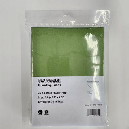 A6 Gumdrop Green Envelopes 25/Package