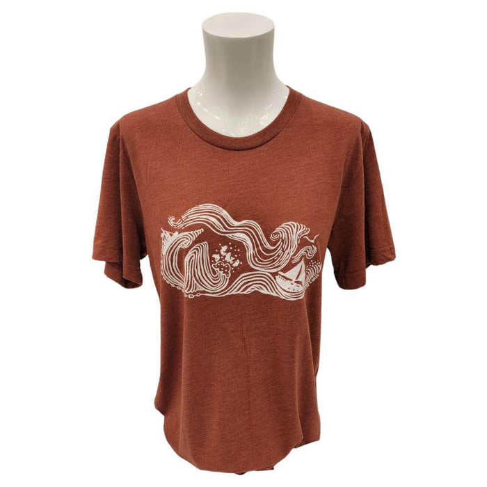 Adult Crew - Wind And Sea Red Clay Tee (S - 2X) by Slow Loris