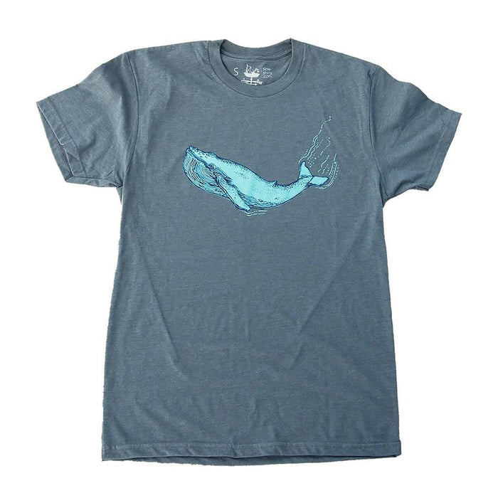 Adult Crew Neck - Blue Whale Indigo Tee (S - 2X) by Slow Loris