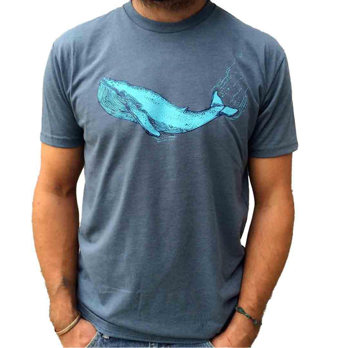Adult Crew Neck - Blue Whale Indigo Tee (S - 2X) by Slow Loris