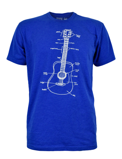 Adult Crew Neck - Guitar Lessons Royal Blue Tee (S, M, XL) by Slow Loris