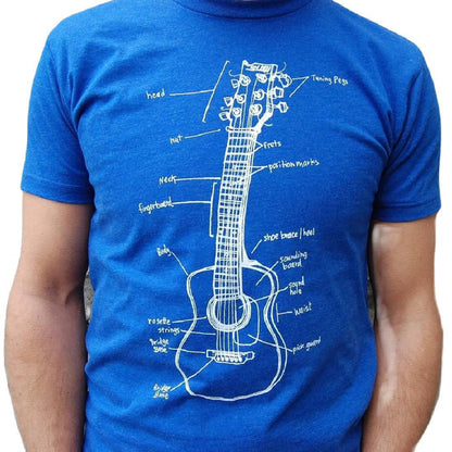 Adult Crew Neck - Guitar Lessons Royal Blue Tee (S, M, XL) by Slow Loris