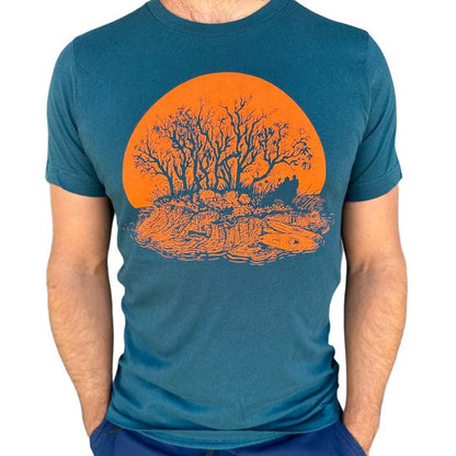 Adult Crew Neck - Kayakers Blue Green Tee (S, XL, 2X) by Slow Loris