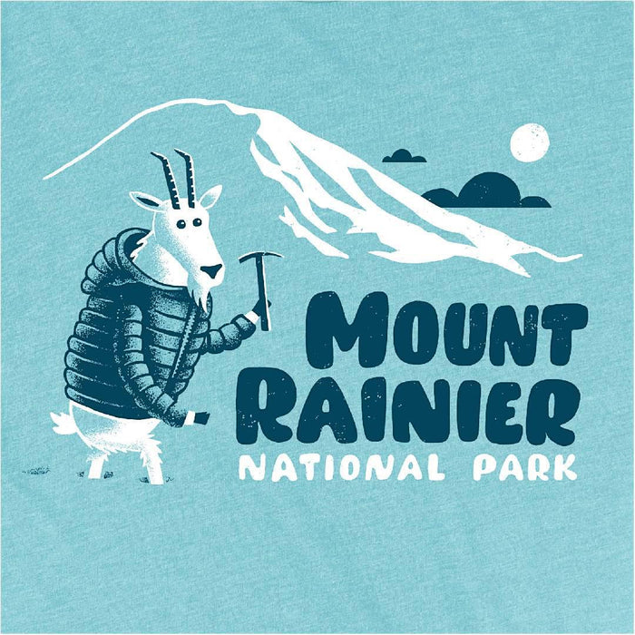 Adult Crew Neck - Mount Rainier National Park Heather Blue Tee (XS - 2XL) by Factory 43