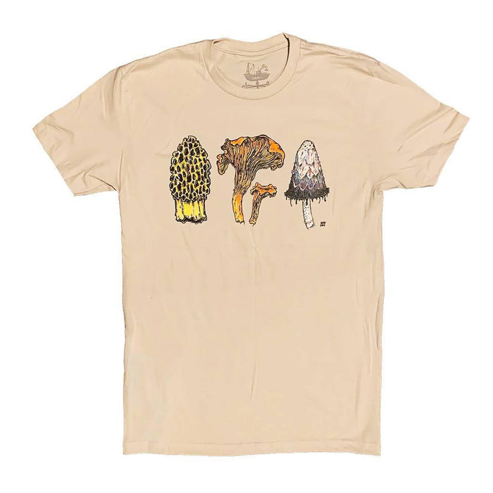 Adult Crew Neck - Mushrooms Sand Beige Tee (S - 2X) by Slow Loris