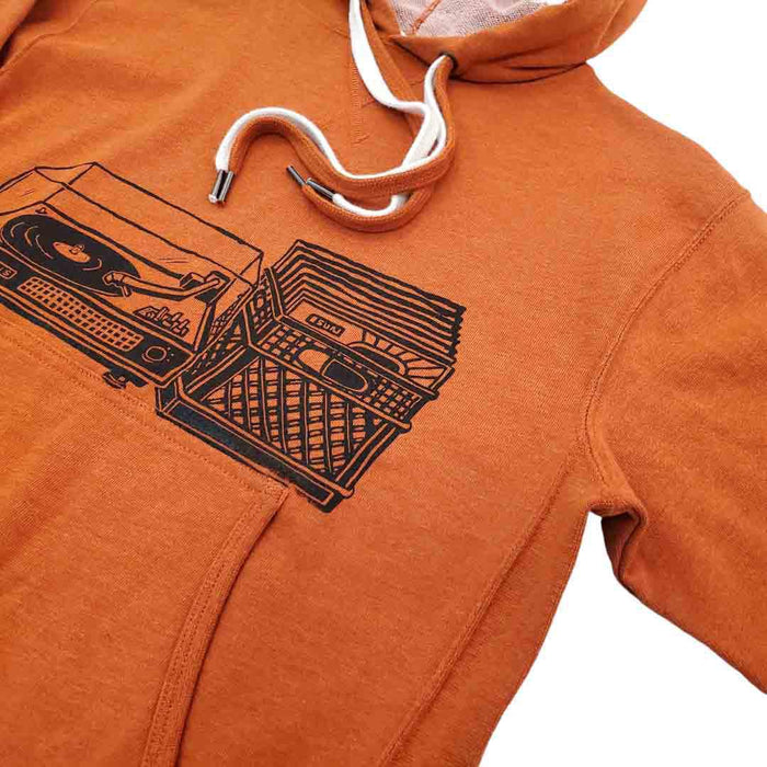 Adult Hoodie - Turntable Autumn Orange Long Sleeves (XS - 2X) by Slow Loris