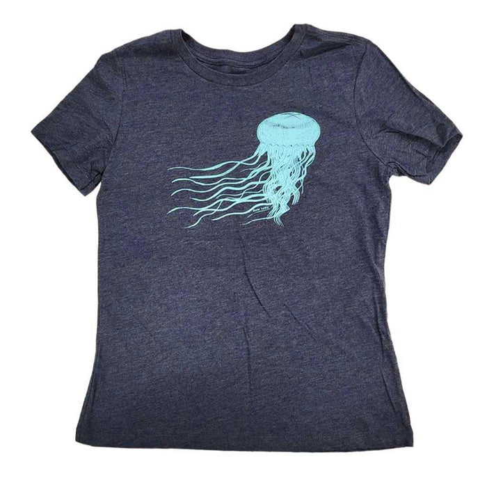 Adult Relaxed Fit - Jellyfish Heather Navy Tee (S - 3X) by Slow Loris