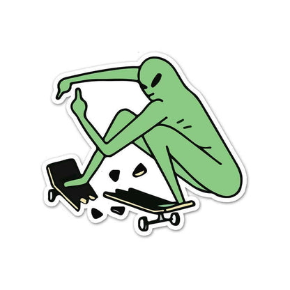 Alien On Skateboard Sticker - Stickers | STICK IT UP