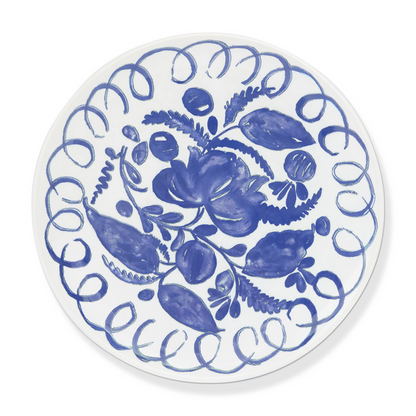 Amalfi Salad/Dessert Plate - White/Blue