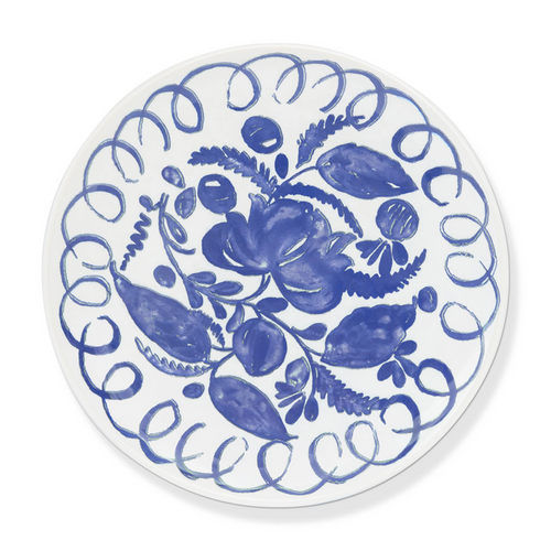 Amalfi Salad/Dessert Plate - White/Blue