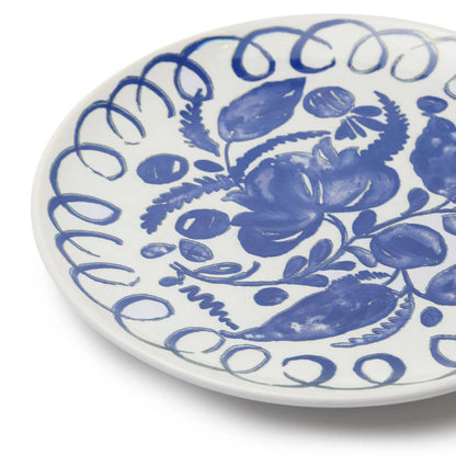 Amalfi Salad/Dessert Plate - White/Blue