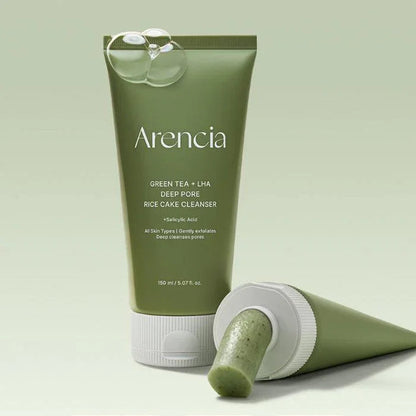 [Arencia] Green Tea + LHA Deep Pore Rice Cake Cleanser 150ml - Ballagrio