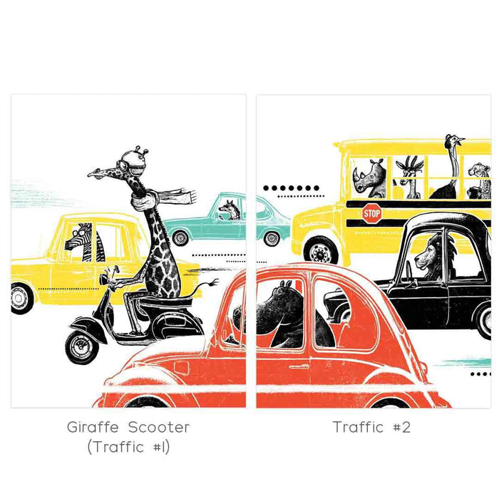 Art Print - 18x24 - Traffic #2 School Bus Poster by Factory 43