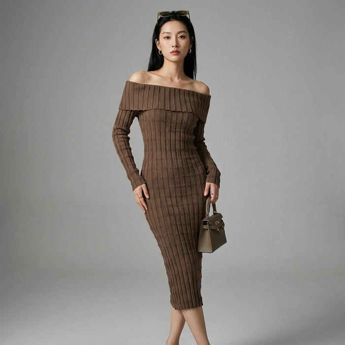 Robe pull asymétrique manches longues - Mode coréenne streetwear - Taille One Size