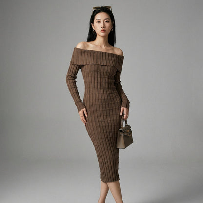 Robe pull asymétrique manches longues - Mode coréenne streetwear - Taille One Size