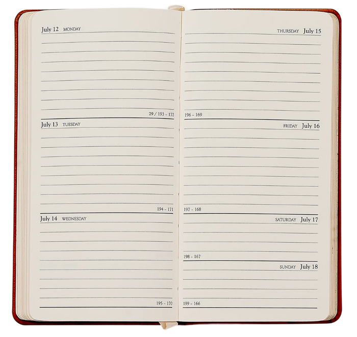 Azalea Goatskin 2027 Pocket Datebook