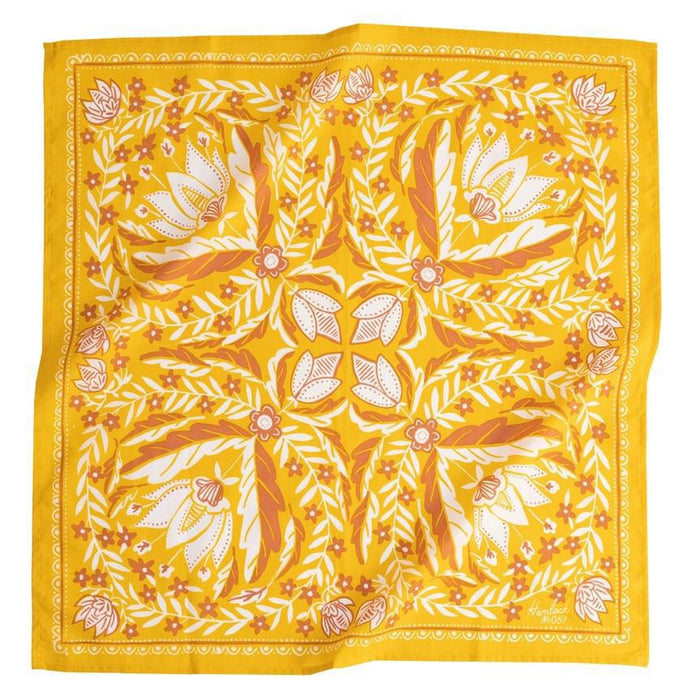 Bandana - Antonia (Gold Floral) by Handker Bandanas
