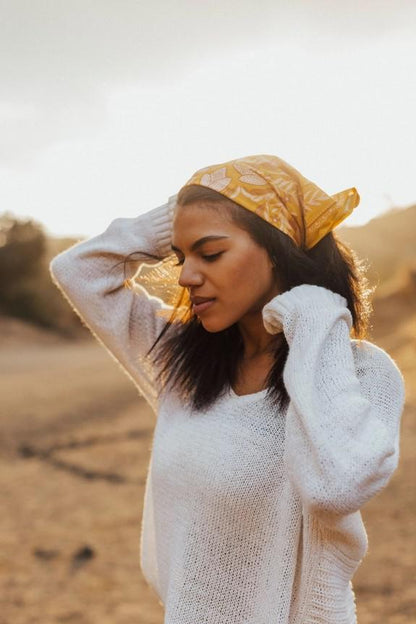Bandana - Antonia (Gold Floral) by Handker Bandanas