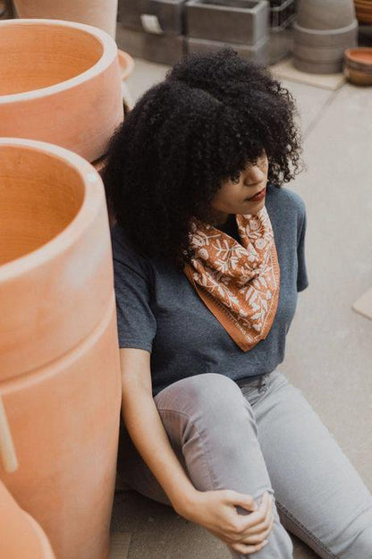 Bandana - Terra (Copper Floral) by Handker Bandanas