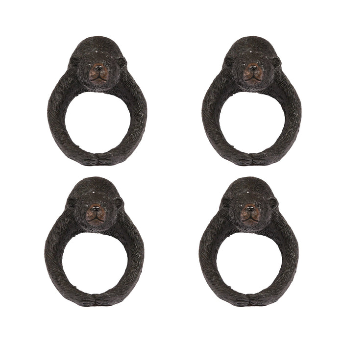 Bear Napkin Rings, Rustic Tabletop Decor for Dining and Parties