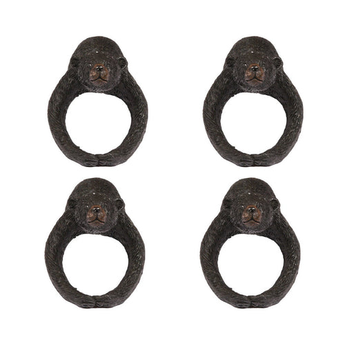 Bear Napkin Rings, Rustic Tabletop Decor for Dining and Parties