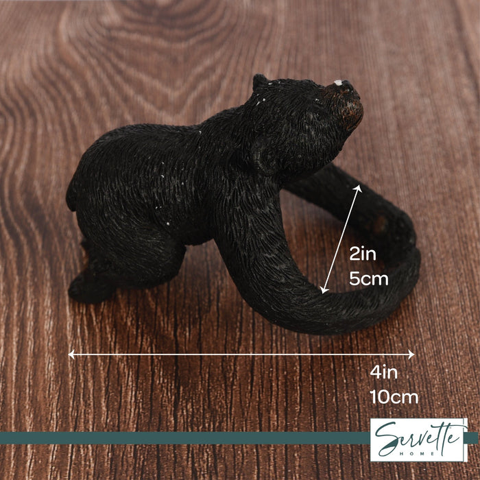 Bear Napkin Rings, Rustic Tabletop Decor for Dining and Parties