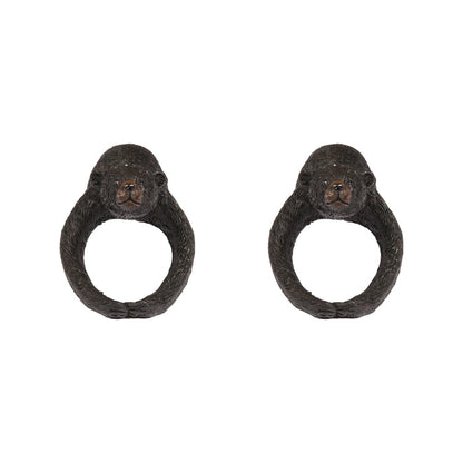 Bear Napkin Rings, Rustic Tabletop Decor for Dining and Parties