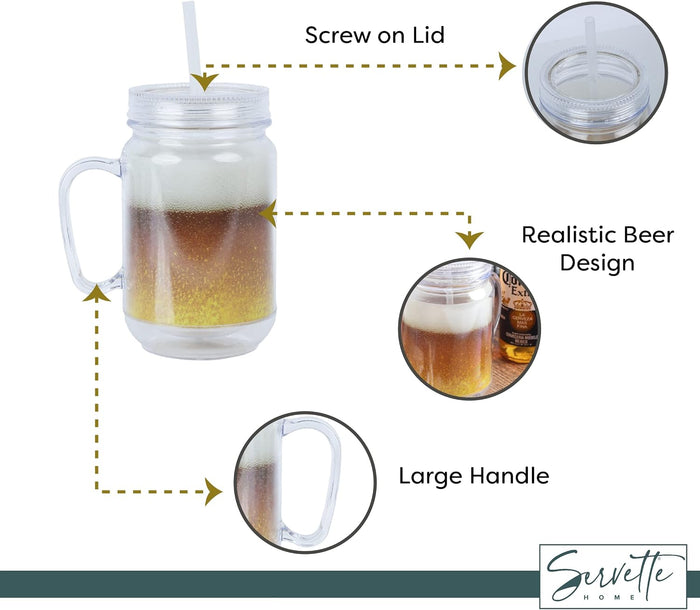 Beer Mason Jar - Set of 3