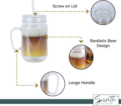 Beer Mason Jar - Set of 3