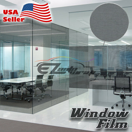 Black Dot Static Glass Window Film #42