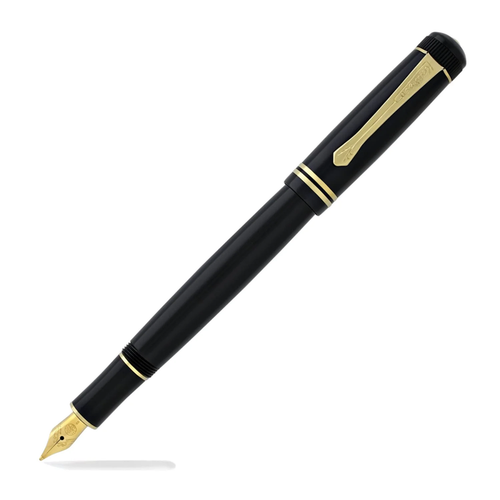 Black Gold Iridium Dia2 Fountain Pen, Fine Nib