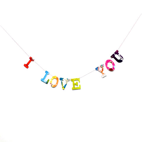 Board Book Phrase Garland Kit - I LOVE YOU