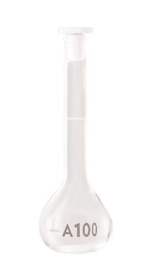 Borosil® Flasks - Volumetric - Class A - Clear - PP Stopper - 50mL - 12/21 - Batch Cert - CS/10 - SolventWaste.com