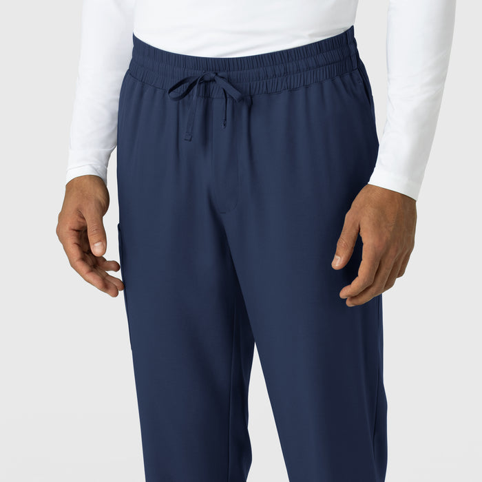 Boundless Men's Straight Leg Scrub Pant Navy side detail 1