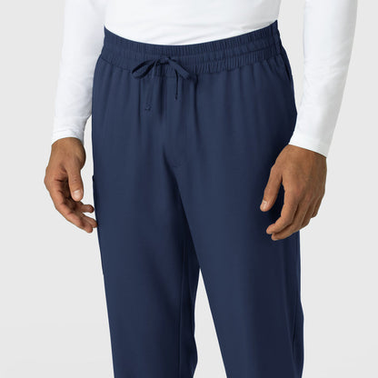 Boundless Men's Straight Leg Scrub Pant Navy side detail 1