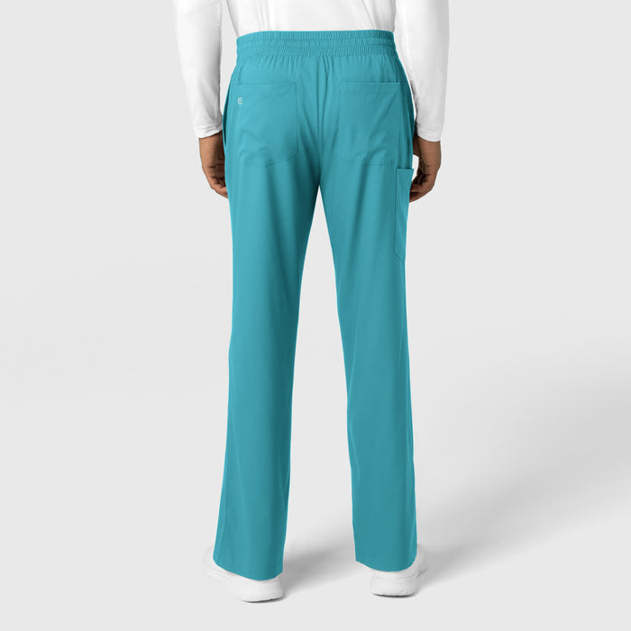 Boundless Men's Straight Leg Scrub Pant Teal back view