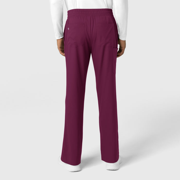 Boundless Men's Straight Leg Scrub Pant Wine back view