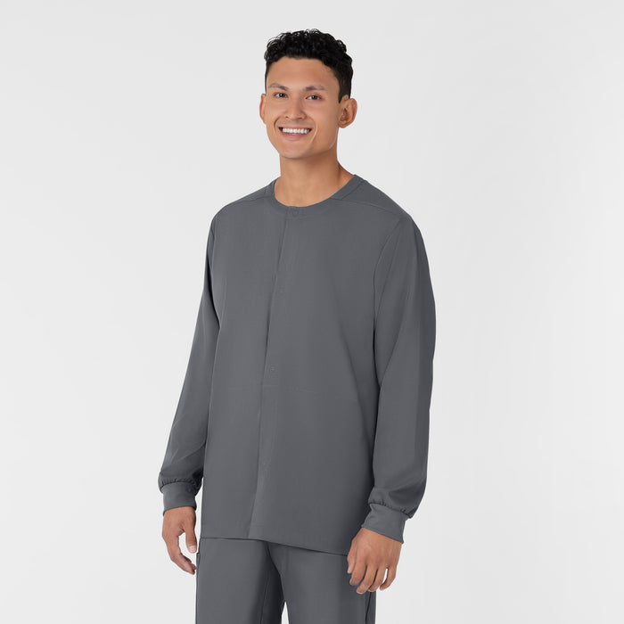 Boundless Men’s Warm-Up Scrub Jacket Pewter side view