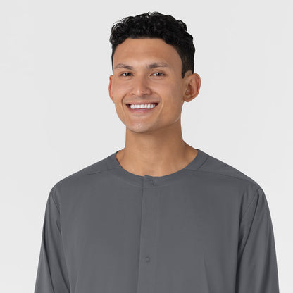 Boundless Men’s Warm-Up Scrub Jacket Pewter front detail