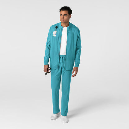 Boundless Men's Warm Up Jacket Teal full scrub set