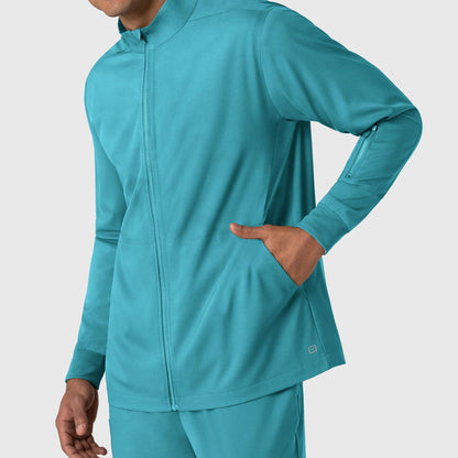 Boundless Men's Warm Up Jacket Teal front detail